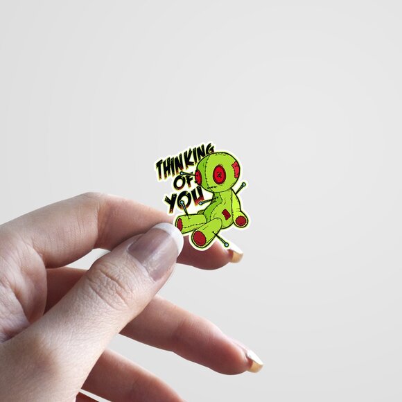 3pc - Thinking of You Voodoo Doll Sticker Decal Pack – Tumbler, Laptop - Picture 3 of 8